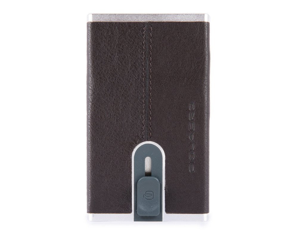 Porta carte di credito con sliding system RFID Black Square Testa Moro