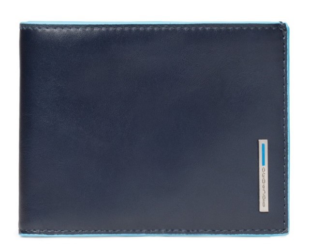 Portafoglio uomo porta 12 carte di credito RFID Blue Square Blu
