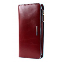 Portafoglio donna 4soffietti chiuso da zip BLUE SQUARE ROSSO